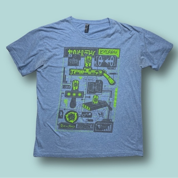Rick and Morty Cartoon fandom Loot Crate blue graphic t-shirt - size Large - Picture 1 of 6